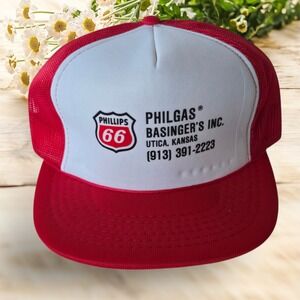 Vintage PHILGAS BASINGER'S INC.  SnapBack Trucker Hat Cap Mesh Foam